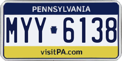 PA license plate MYY6138