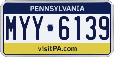 PA license plate MYY6139