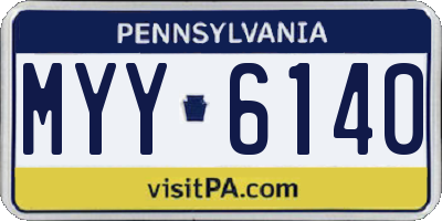 PA license plate MYY6140