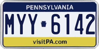 PA license plate MYY6142