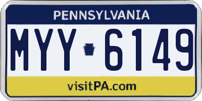 PA license plate MYY6149