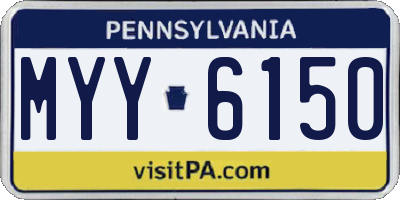 PA license plate MYY6150