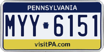 PA license plate MYY6151