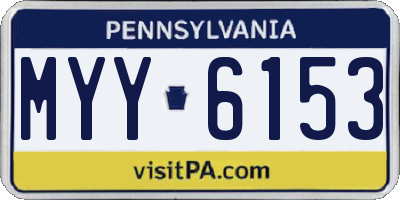 PA license plate MYY6153