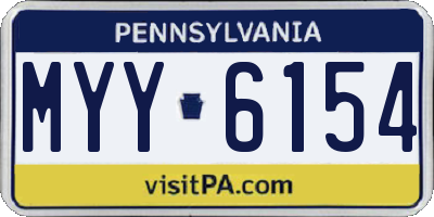 PA license plate MYY6154