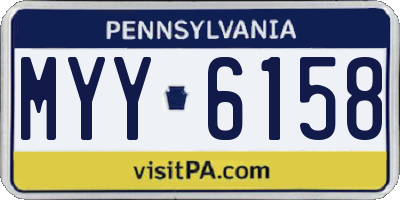 PA license plate MYY6158