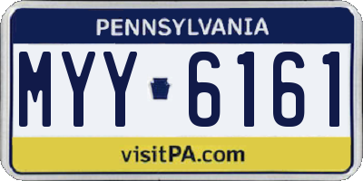 PA license plate MYY6161