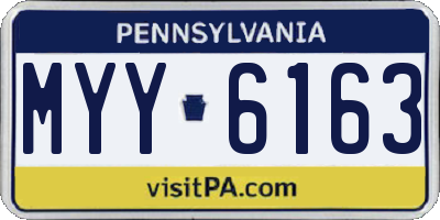 PA license plate MYY6163