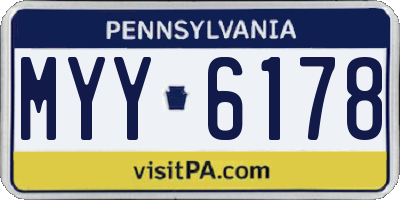 PA license plate MYY6178