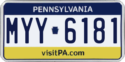 PA license plate MYY6181