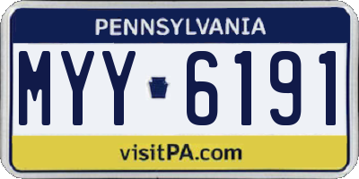 PA license plate MYY6191