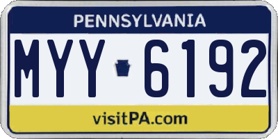 PA license plate MYY6192