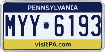 PA license plate MYY6193