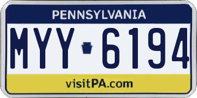 PA license plate MYY6194