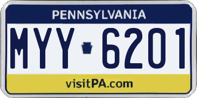PA license plate MYY6201