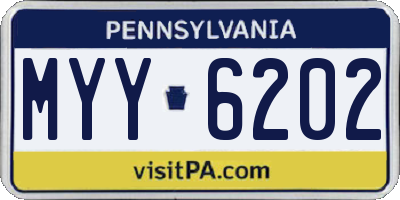 PA license plate MYY6202