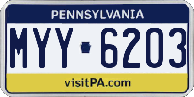 PA license plate MYY6203