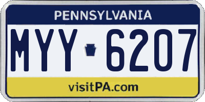 PA license plate MYY6207