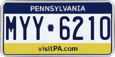 PA license plate MYY6210