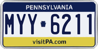 PA license plate MYY6211
