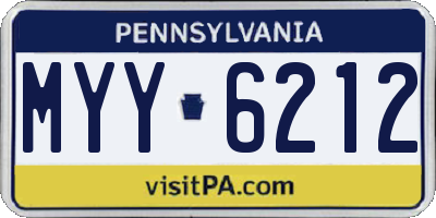 PA license plate MYY6212