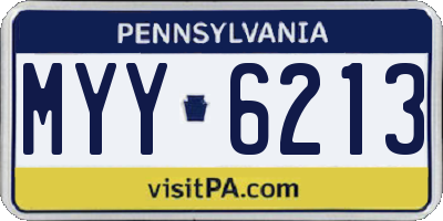 PA license plate MYY6213