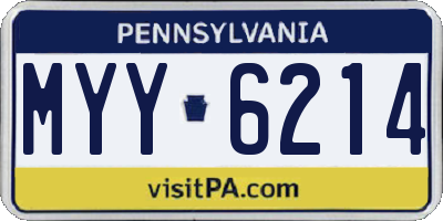 PA license plate MYY6214