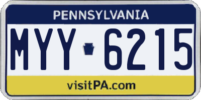 PA license plate MYY6215