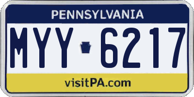 PA license plate MYY6217