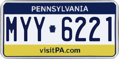 PA license plate MYY6221