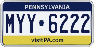 PA license plate MYY6222