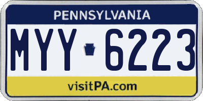 PA license plate MYY6223