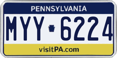 PA license plate MYY6224