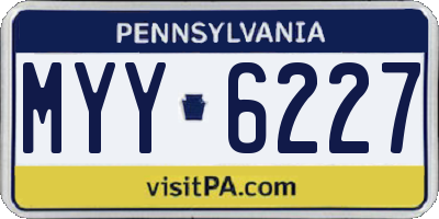 PA license plate MYY6227