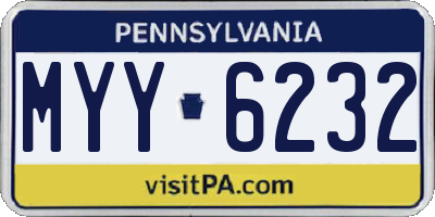 PA license plate MYY6232