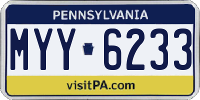 PA license plate MYY6233