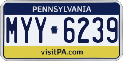PA license plate MYY6239
