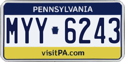 PA license plate MYY6243