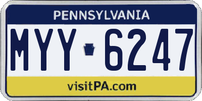 PA license plate MYY6247