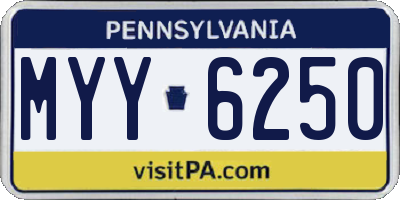 PA license plate MYY6250