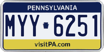 PA license plate MYY6251
