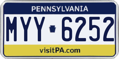 PA license plate MYY6252