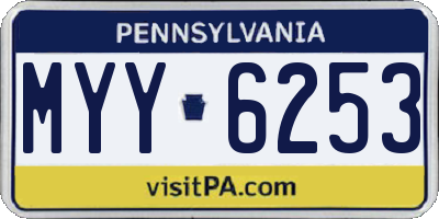 PA license plate MYY6253
