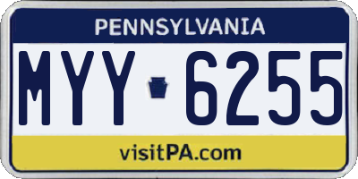 PA license plate MYY6255