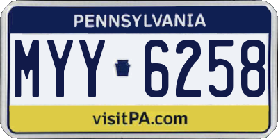 PA license plate MYY6258