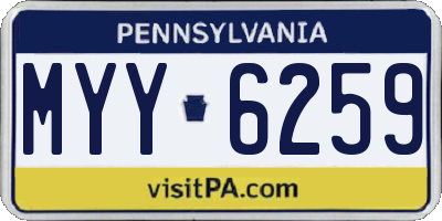 PA license plate MYY6259