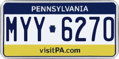 PA license plate MYY6270