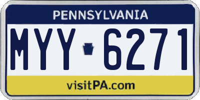 PA license plate MYY6271