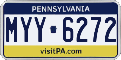 PA license plate MYY6272