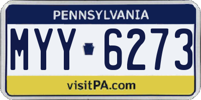 PA license plate MYY6273